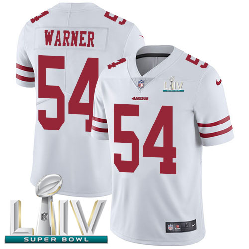 San Francisco 49ers Nike #54 Fred Warner White Super Bowl LIV 2020 Youth Stitched NFL Vapor Untouchable Limited Jersey